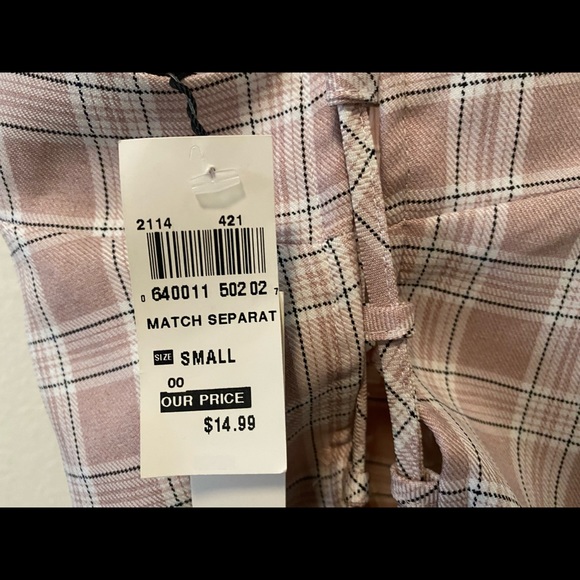 Adjustable plaid spaghetti strap crop top with corset style back - small - NWT - Picture 7 of 7